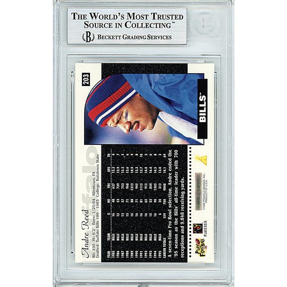 Andre Reed Signed 1996 Score Football Card Buffalo Bills Beckett BAS Autographed - Picture 3 of 5